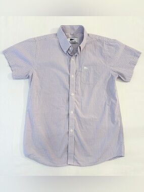 Southern Lure Classic Short-Sleeve Check Button-Down in Light Purple Size Medium
